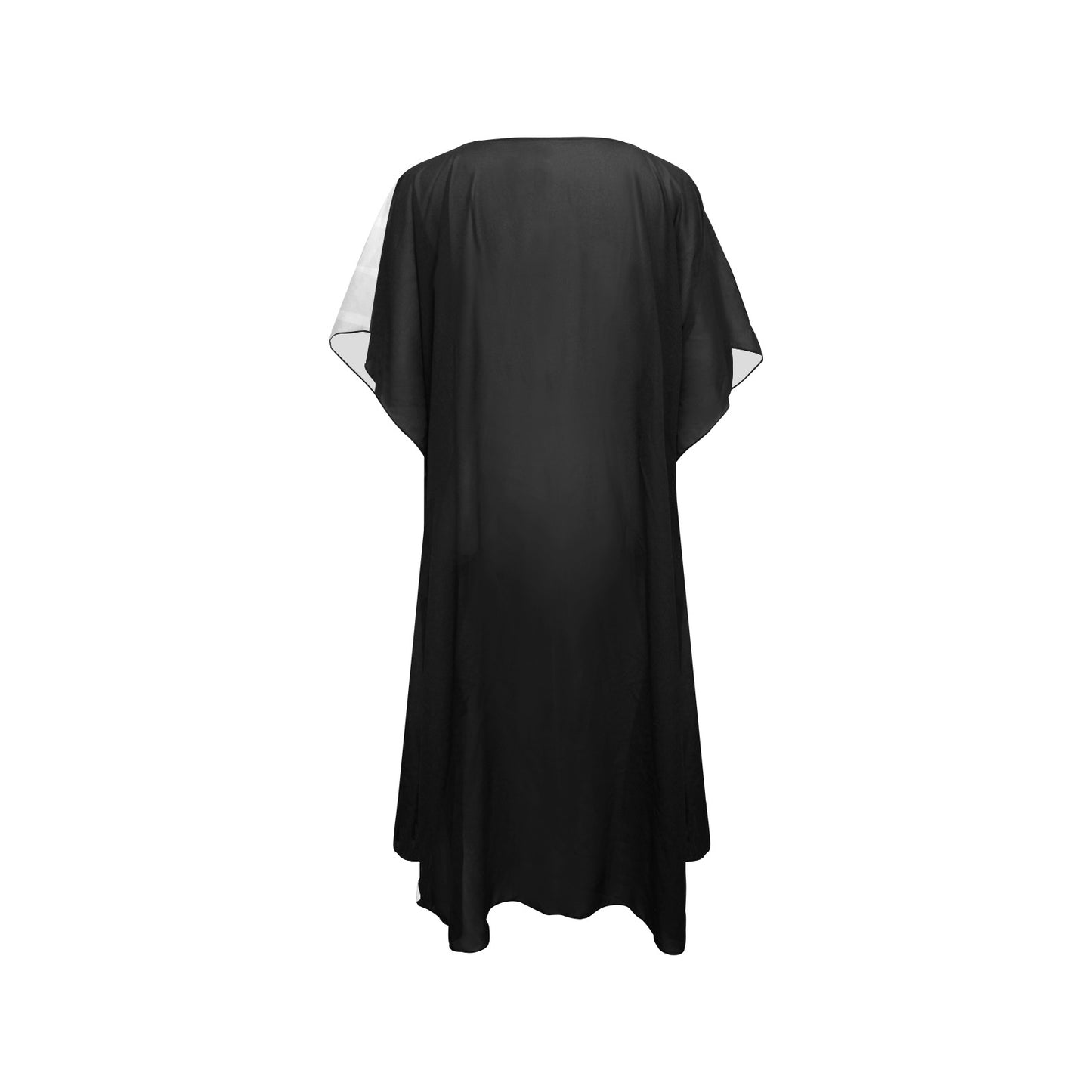 Moor Made Badge of Pearls Mid-Length Side Slits Chiffon Cover Up