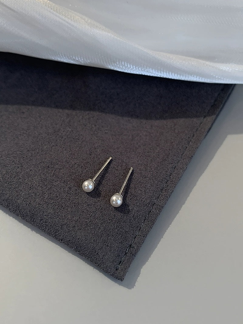925 sterling silver pearl earrings with ear bone studs