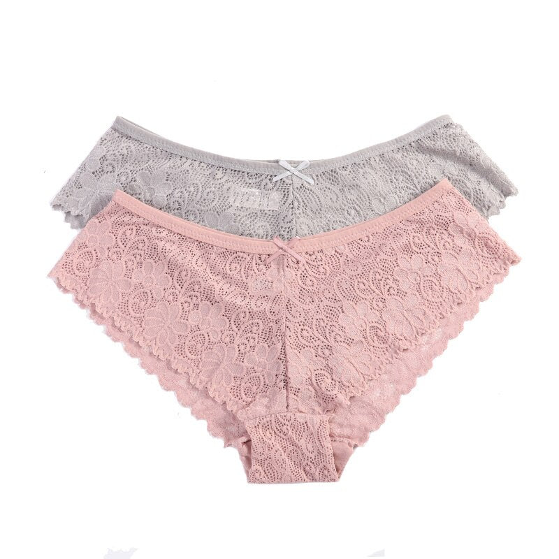 LA BELLA 3 Pcs Panties for Woman Underwear Sexy Lace Breathable Soft Lingerie Female Briefs Panty Sexy Transparent Women's Underpants