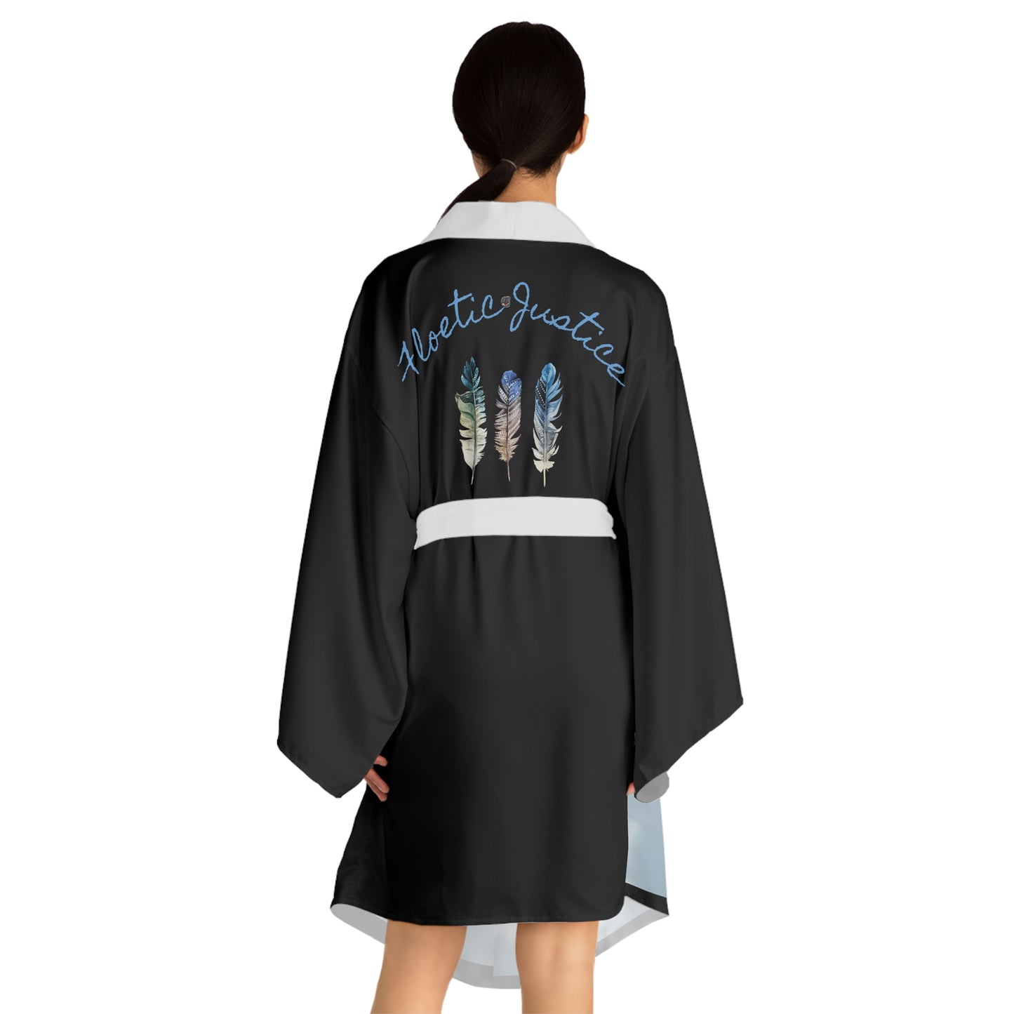 Feathered Dreams Long Sleeve Kimono Robe -POETIC Fashion for Relaxation and Self-Care