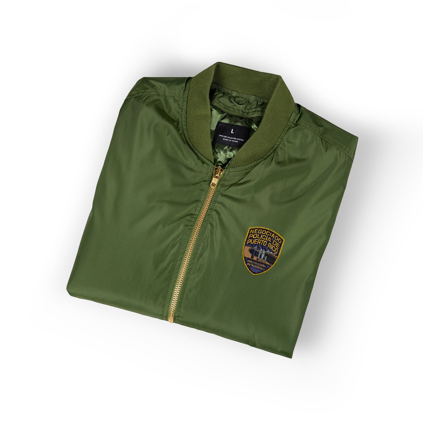 Sustainable Bomber Jacket with Embroidered Patch