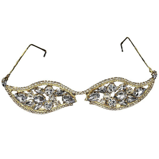 Stonefans Crystal Geometric Sunglasses Frame for Women Party Jewelry Ins Fashion Rhinestone Face Accessories Bridal Gifts