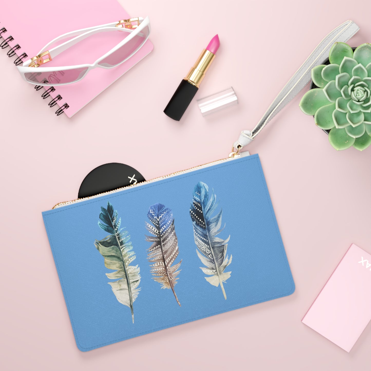 Bohemian Feather Clutch Bag - Stylish Poet's Accessory
