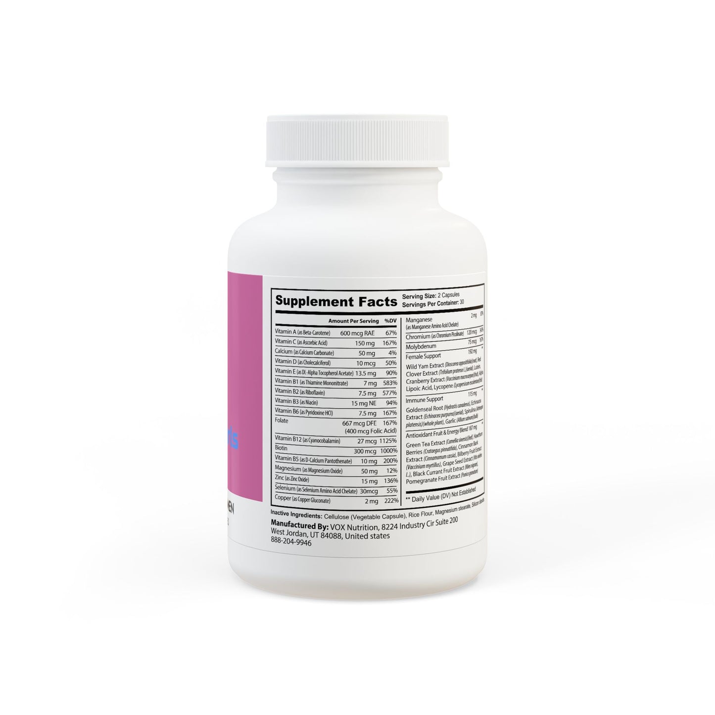 BADGE OF PEARLS Multivitamin for Women Supplement (60 Capsules)
