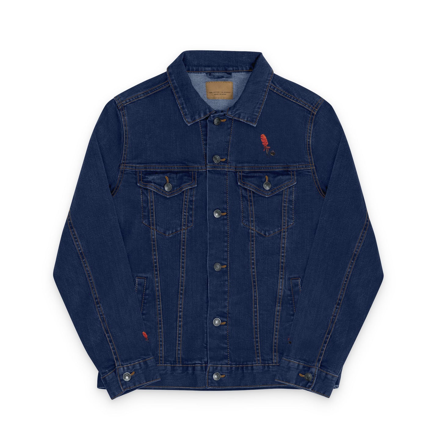 HEAR ME OUT POETRY FEATHER Embroidered Unisex Denim Jacket - Street Style Vibes