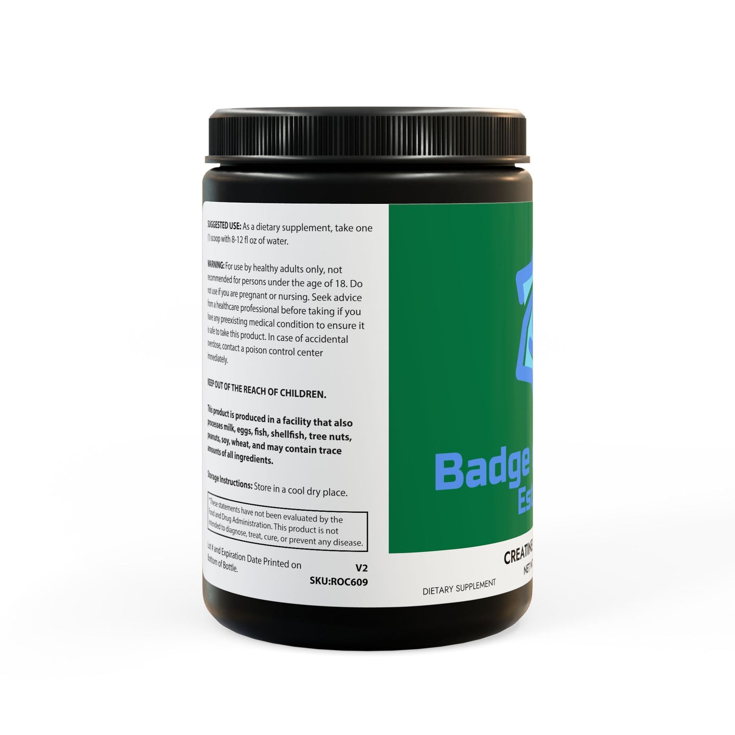 BADGE OF PEARLS Creatine Monohydrate Supplement (300g, 10.58oz)