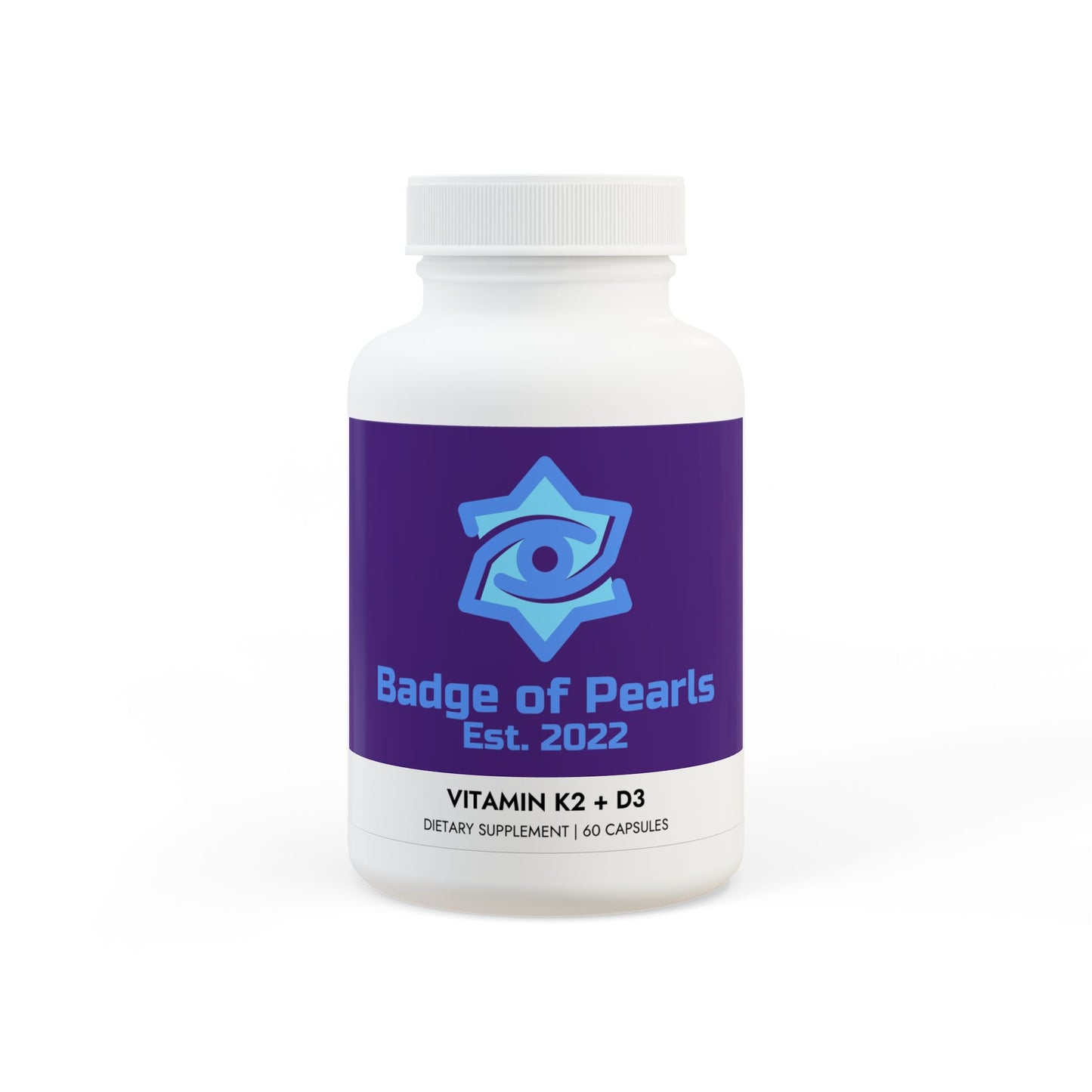BADGE OF PEARLS Vitamin K2 + D3 Supplement (60 Capsules)