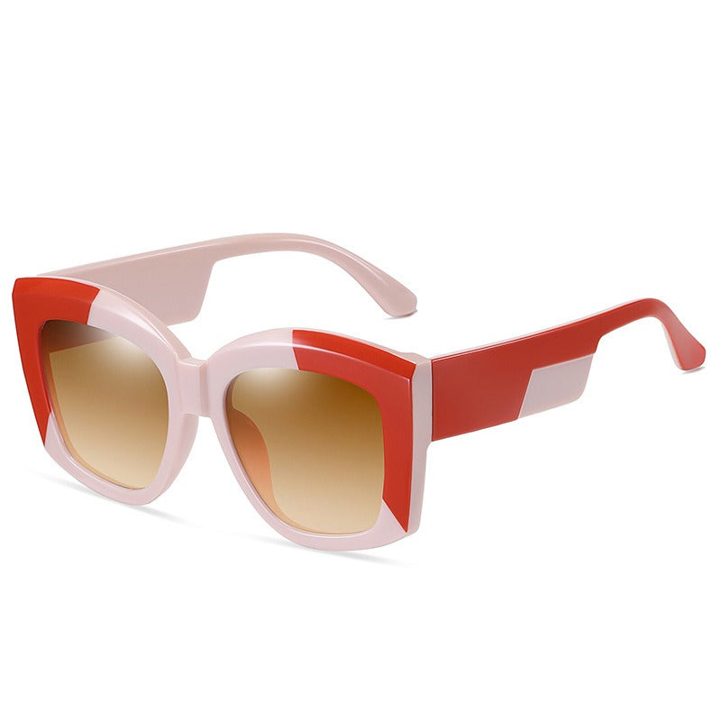 Fashionable gray three-dimensional frame sunglasses