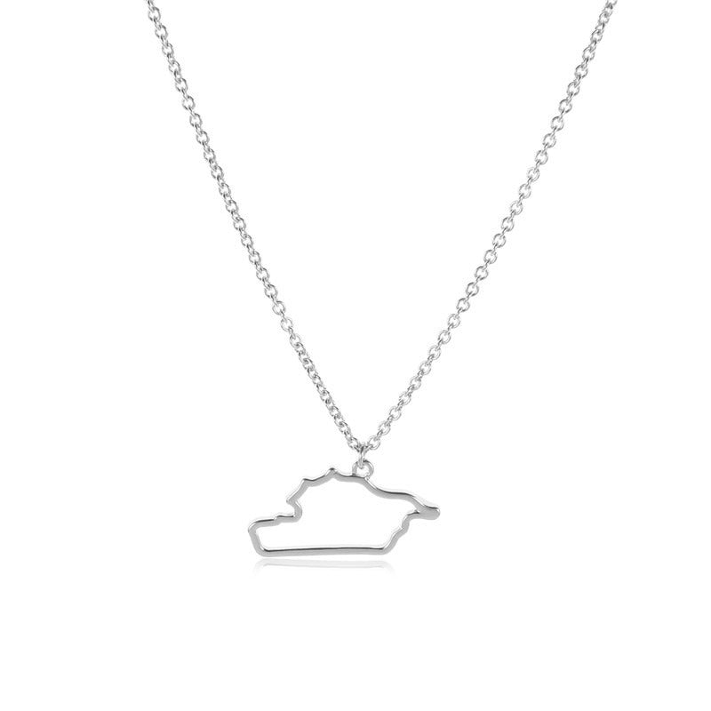 African Ireland Syria Jamaica Israel Nigeria Puerto Rico US France National Map Necklace