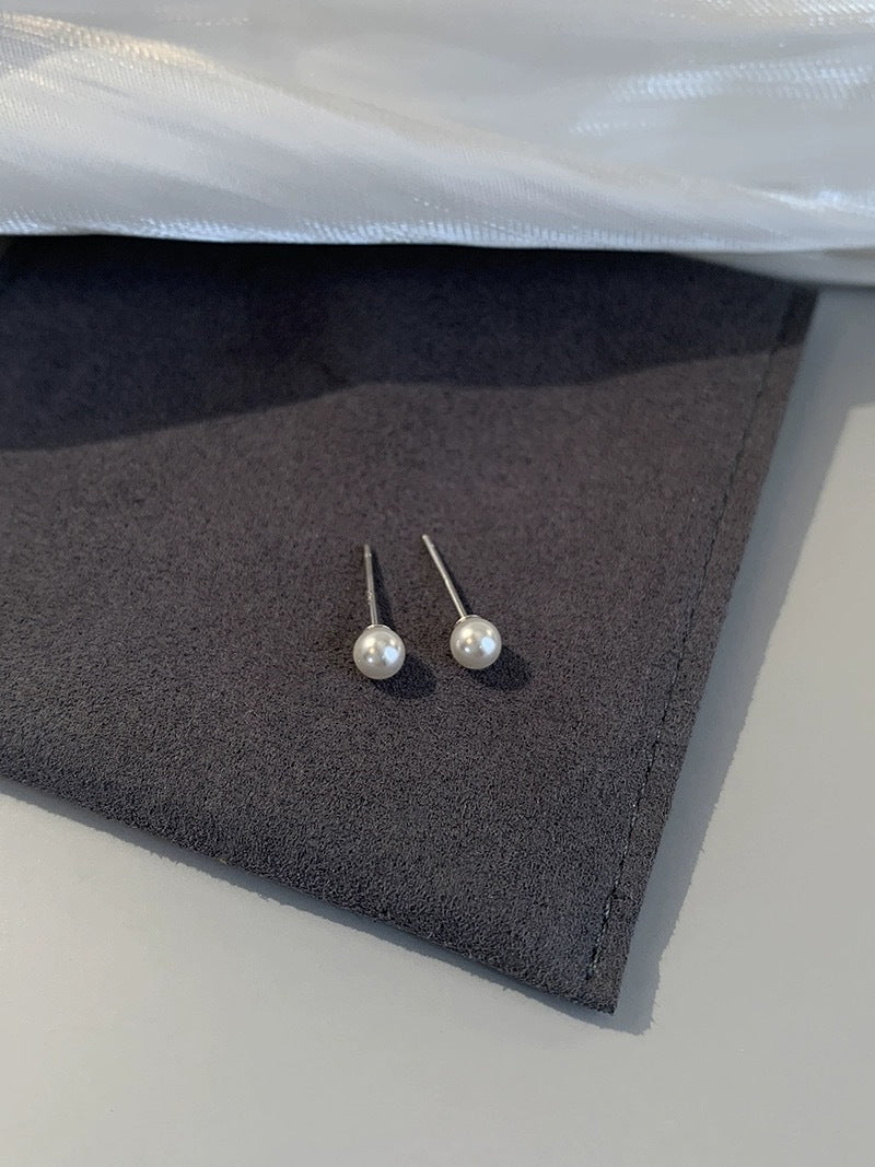 925 sterling silver pearl earrings with ear bone studs