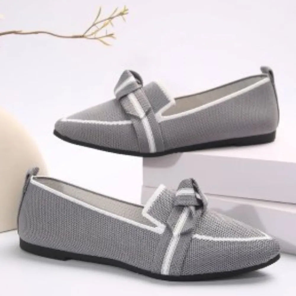 BADGE OF PEARLS Point Toe Mesh Flat Slip-Ons