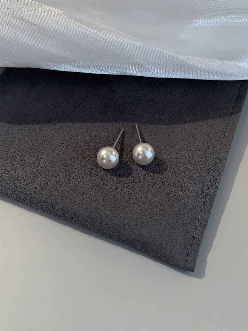 925 sterling silver pearl earrings with ear bone studs