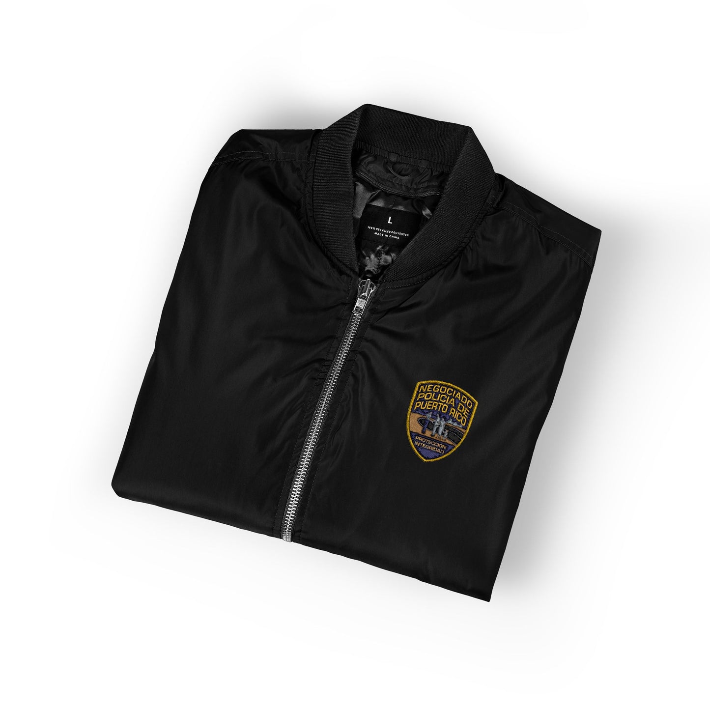 Sustainable Bomber Jacket with Embroidered Patch