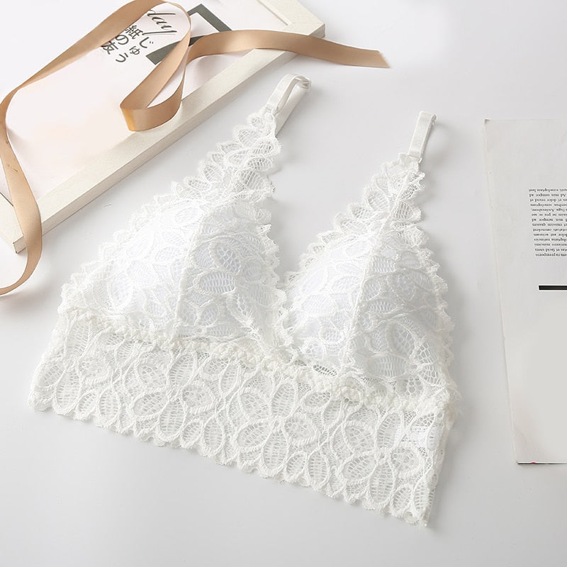 LA BELLA Lace Sexy Lingerie Wireless Bra For Women Padded Push Up Bralette Female Brassiere Summer Soft Backless Fashion bras Underwear