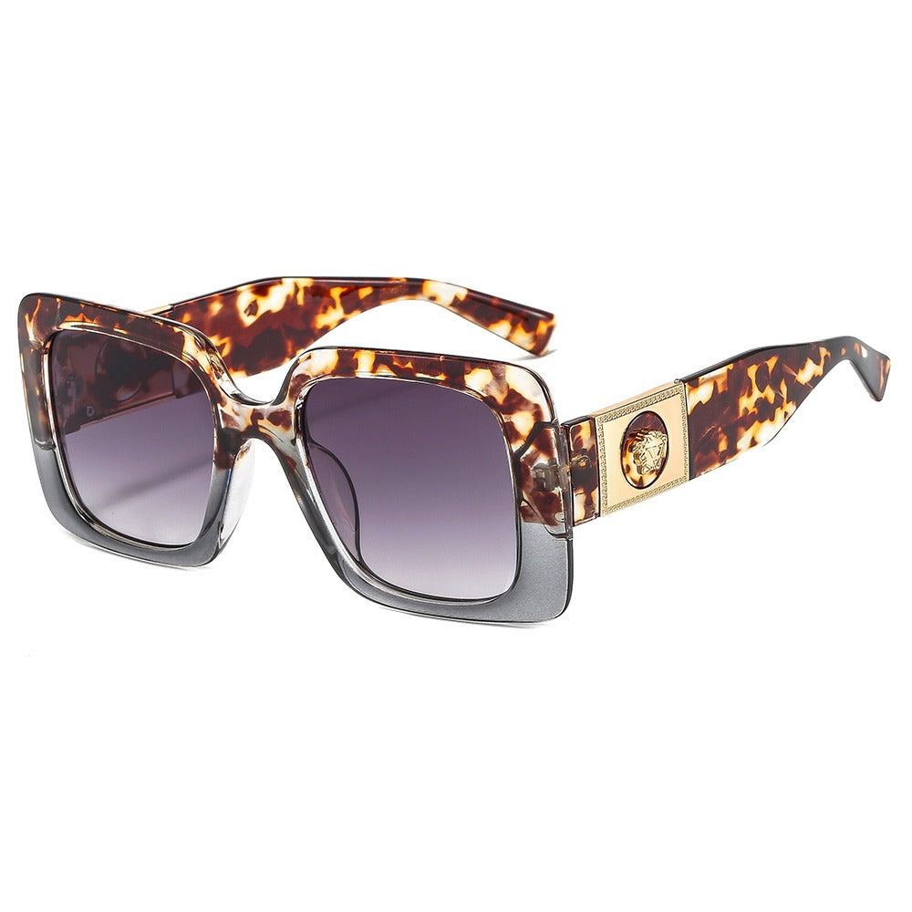 Fashionable and trendy sunglasses, internet celebrity, outdoor live streaming, sunglasses, floral box, two color glasses