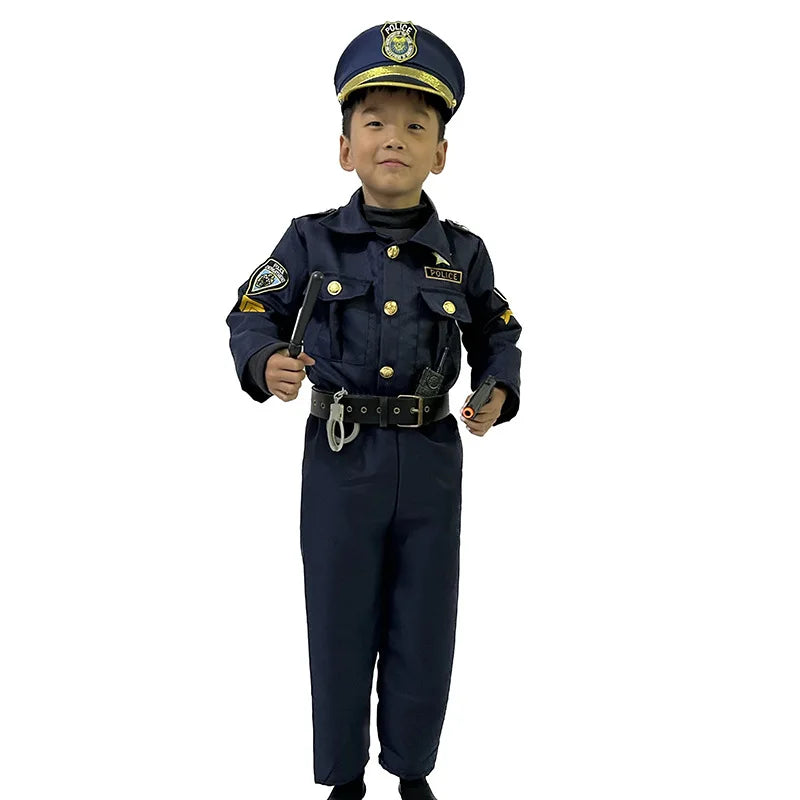 AGENT ACEVEDO 34815 Kids Cosplay Movie&tv Police Officer Costume Sets Unisex 2023 Boys America Police Halloween Carnival Dress Up Party Stage Show