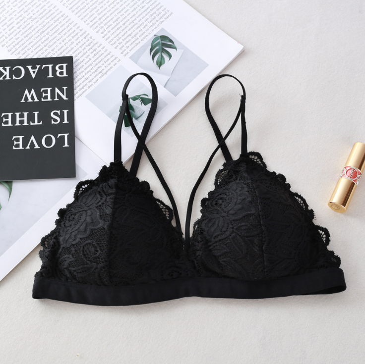LA BELLA Lace Sexy Lingerie Wireless Bra For Women Padded Push Up Bralette Female Brassiere Summer Soft Backless Fashion bras Underwear