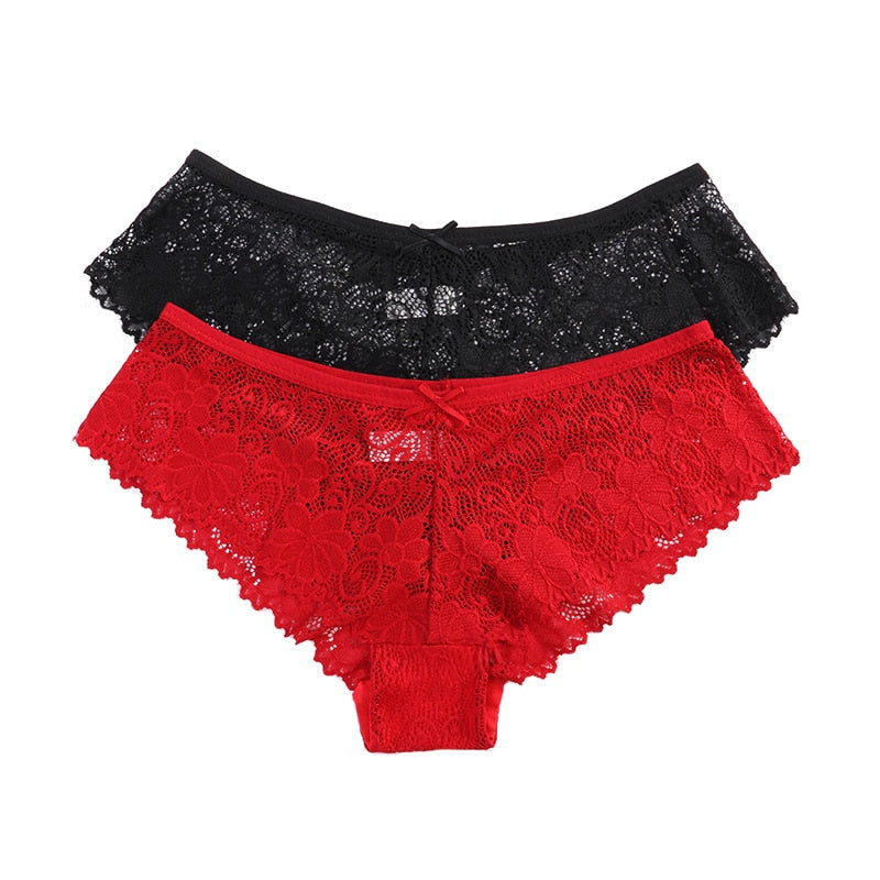 LA BELLA 3 Pcs Panties for Woman Underwear Sexy Lace Breathable Soft Lingerie Female Briefs Panty Sexy Transparent Women's Underpants
