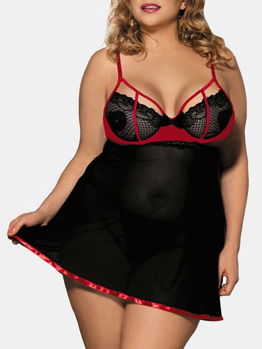 LA BELLA Lingerie Mesh Plus Size Babydoll