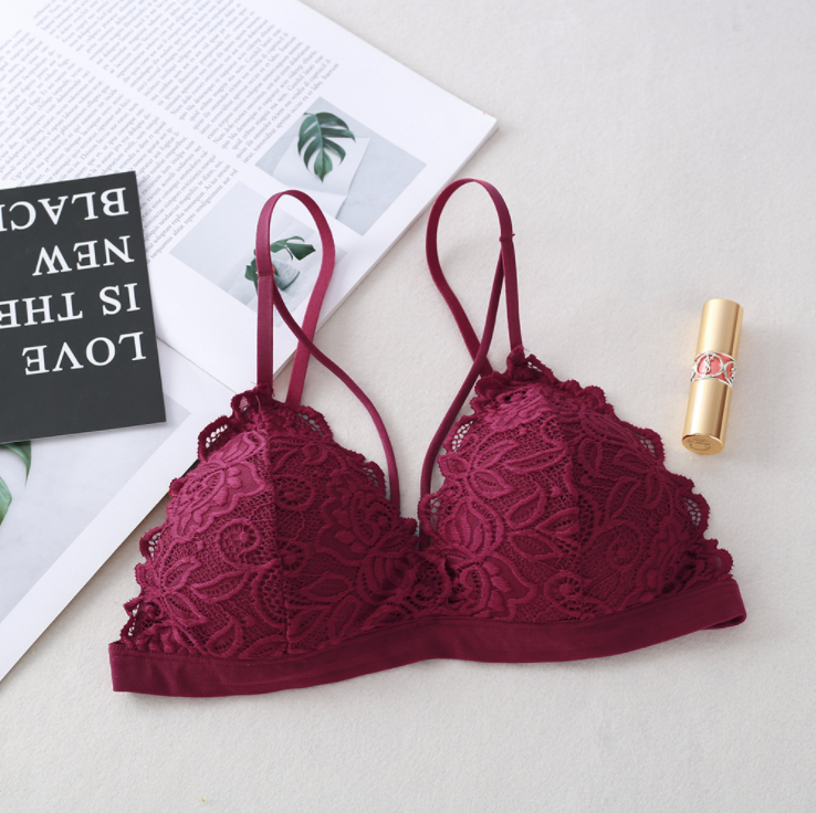 LA BELLA Lace Sexy Lingerie Wireless Bra For Women Padded Push Up Bralette Female Brassiere Summer Soft Backless Fashion bras Underwear