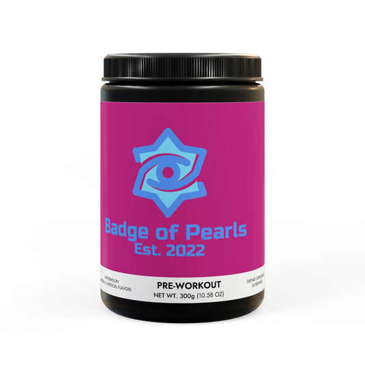 BADGE OF PEARLS Pre-Workout Supplement, Watermelon (300g, 10.58oz)