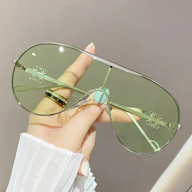URBAN POET Metal one-piece sunglasses, one-piece large-frame sports goggles, cycling windproof sunglasses, men's and women's advanced sense