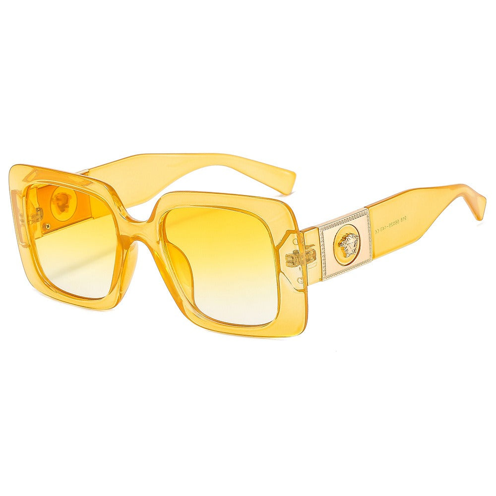 Fashionable and trendy sunglasses, internet celebrity, outdoor live streaming, sunglasses, floral box, two color glasses
