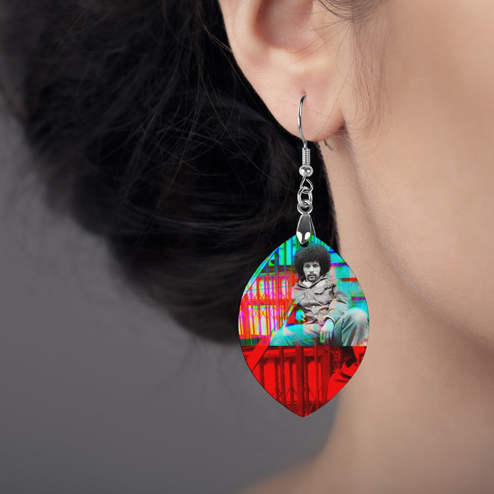 Miguel Nuyorican Poet Wooden earrings