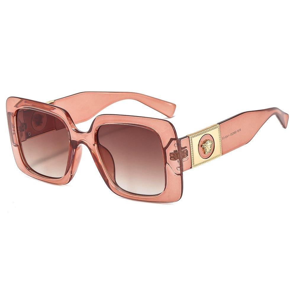 Fashionable and trendy sunglasses, internet celebrity, outdoor live streaming, sunglasses, floral box, two color glasses