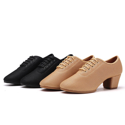Latin dance shoes women's dance shoes soft soled dance shoes adult mid heeled teacher shoes square dance shoes summer shoes