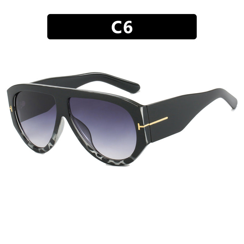 T-shaped large frame sunglasses, pilot's toad fashion cross-border sunglasses, personalized women's sunglasses