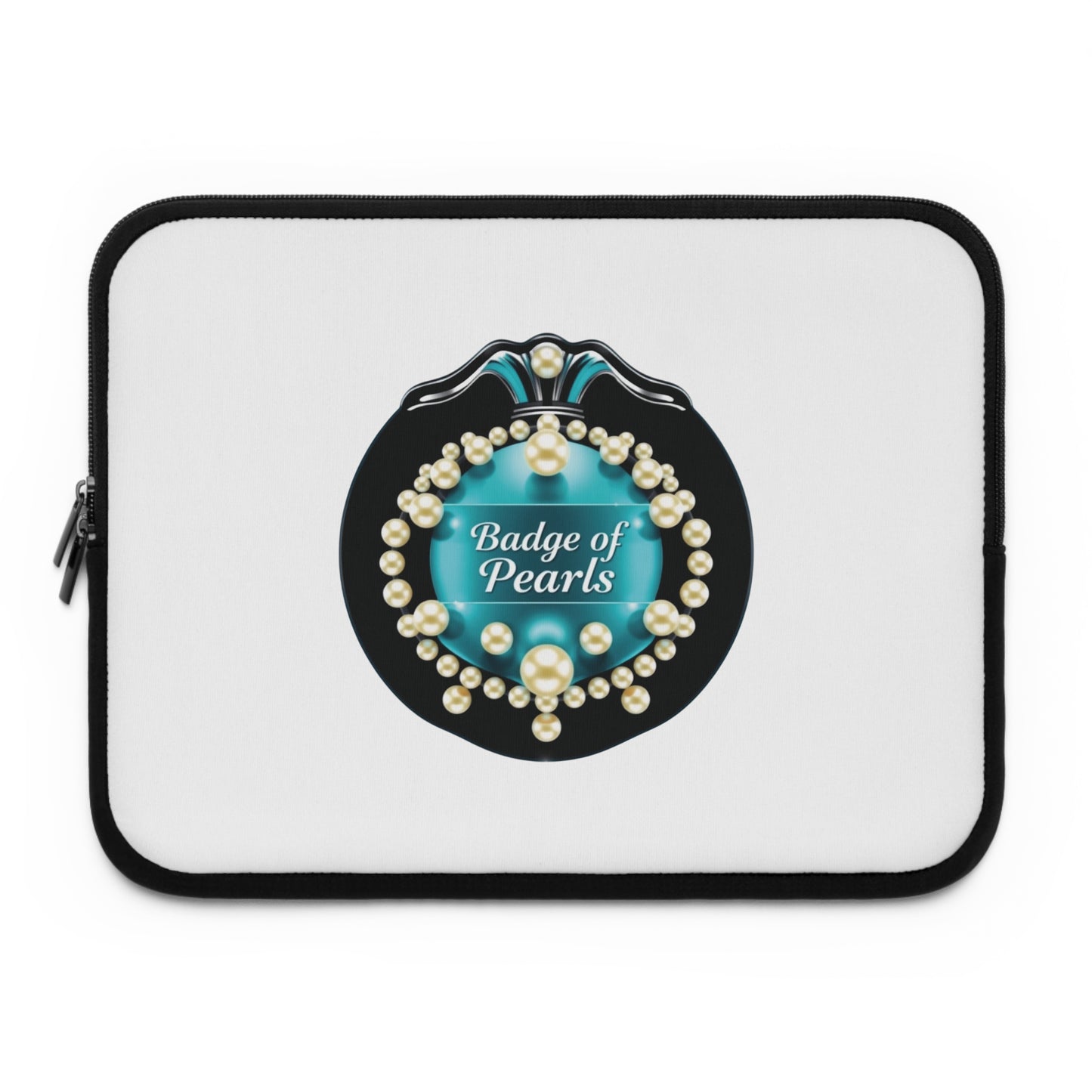 Elegant Badge of Pearls Laptop Sleeve - Stylish Protection for Your Device