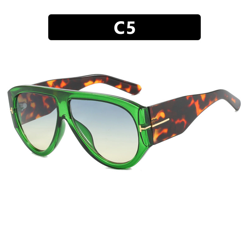 T-shaped large frame sunglasses, pilot's toad fashion cross-border sunglasses, personalized women's sunglasses