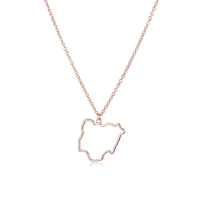 African Ireland Syria Jamaica Israel Nigeria Puerto Rico US France National Map Necklace