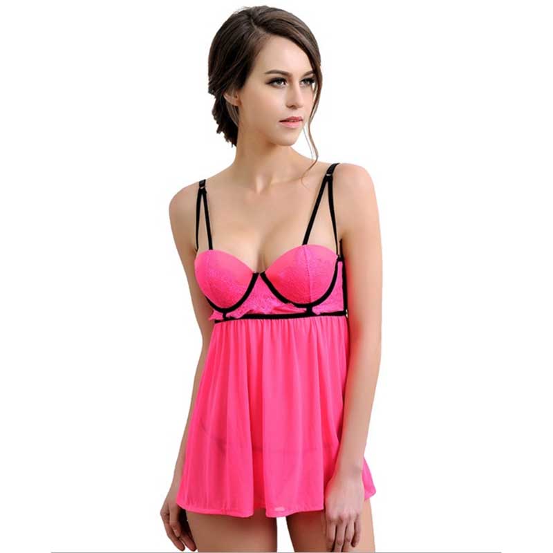 LA BELLA Plus Size Sexy Lingerie Lace Transparent Haltter Babydoll Women Underwear Female Erotic Lingerie Sexy Costume