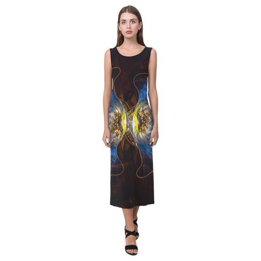 Badge of Pearls Energy Sleeveless Open Fork Long Dress