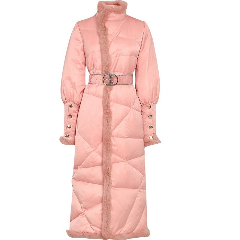 GetSpring Women Down Coats Autumn Winter Slim Fit White Duck Down Jacket Fashion All Match Thickened Long Warm Overocat New