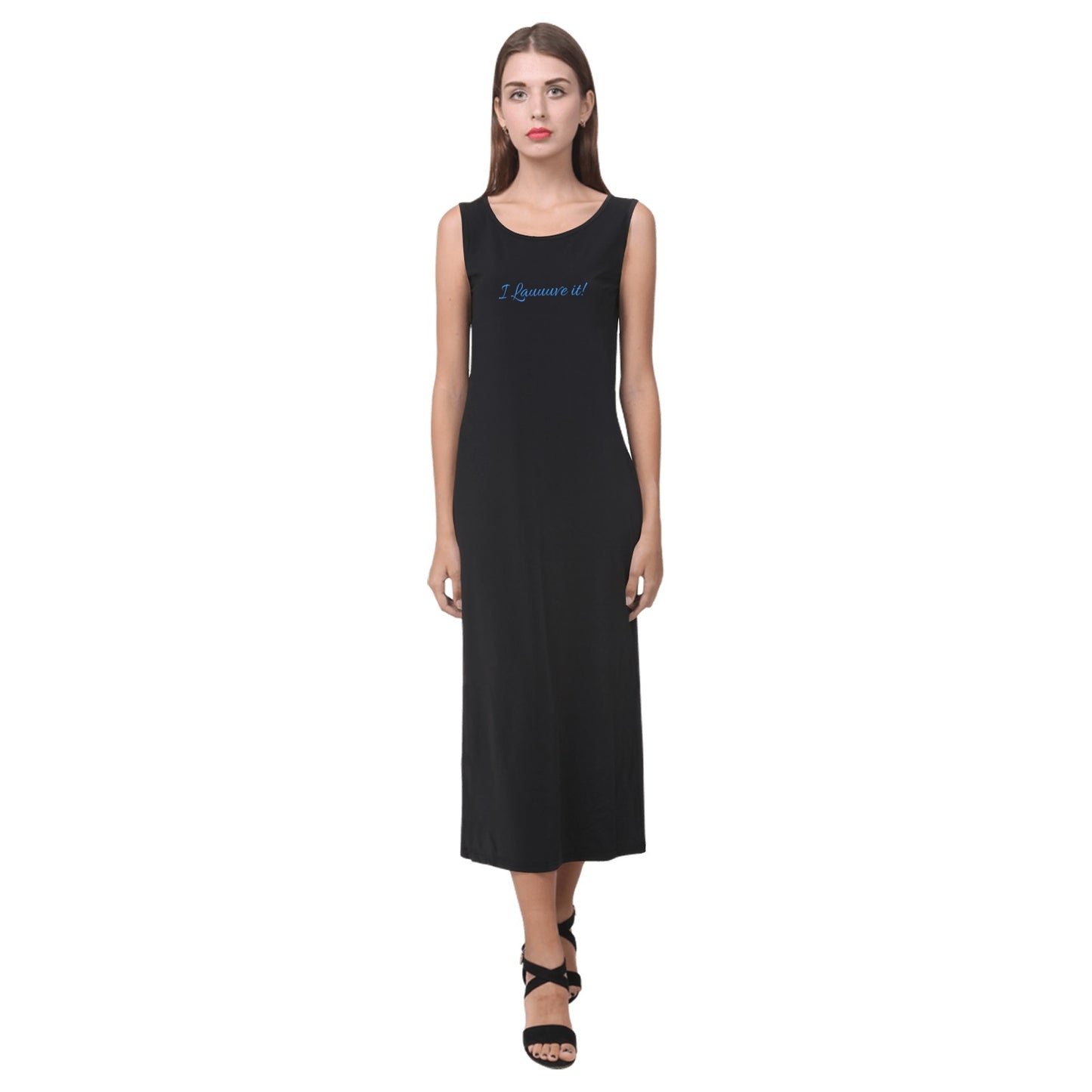 I Lauve it Sleeveless Open Fork Long Dress