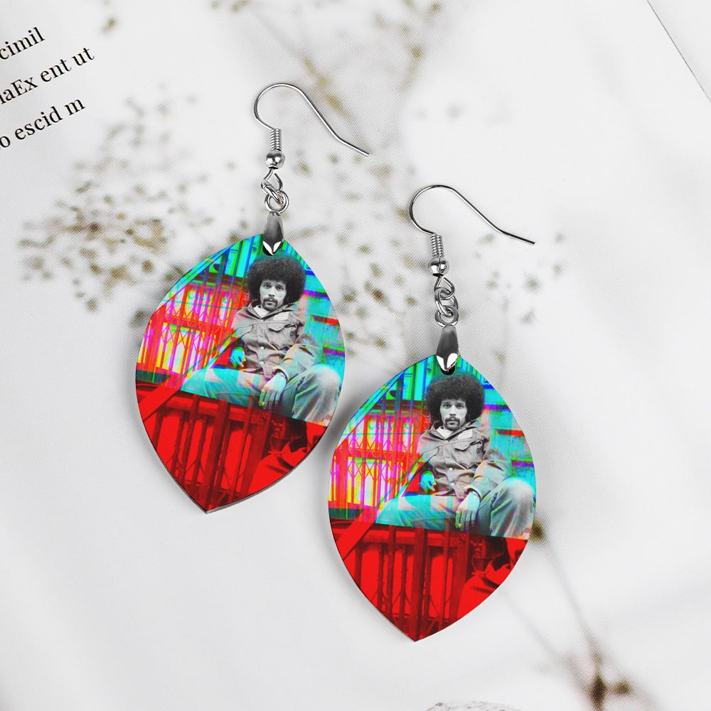 Miguel Nuyorican Poet Wooden earrings
