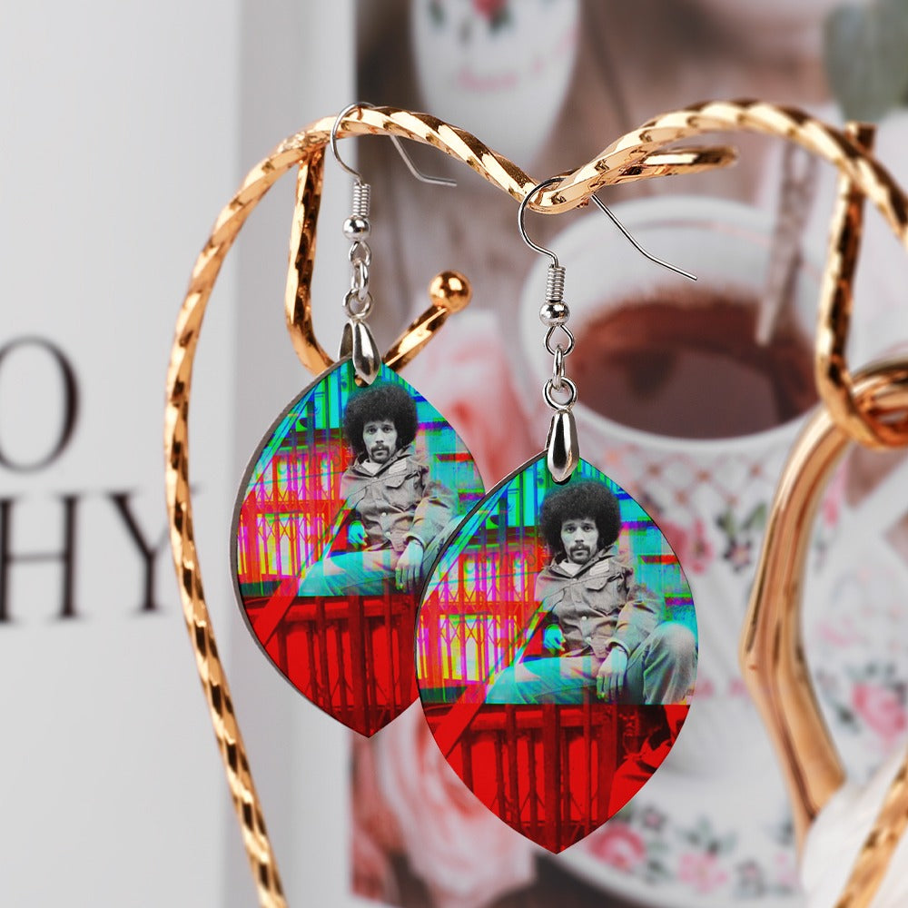 Miguel Nuyorican Poet Wooden earrings