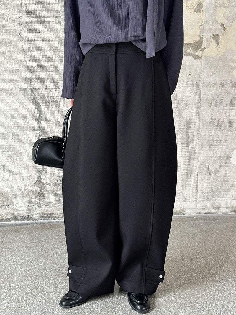 Loose sickle shaped pants for women high waisted casual pants