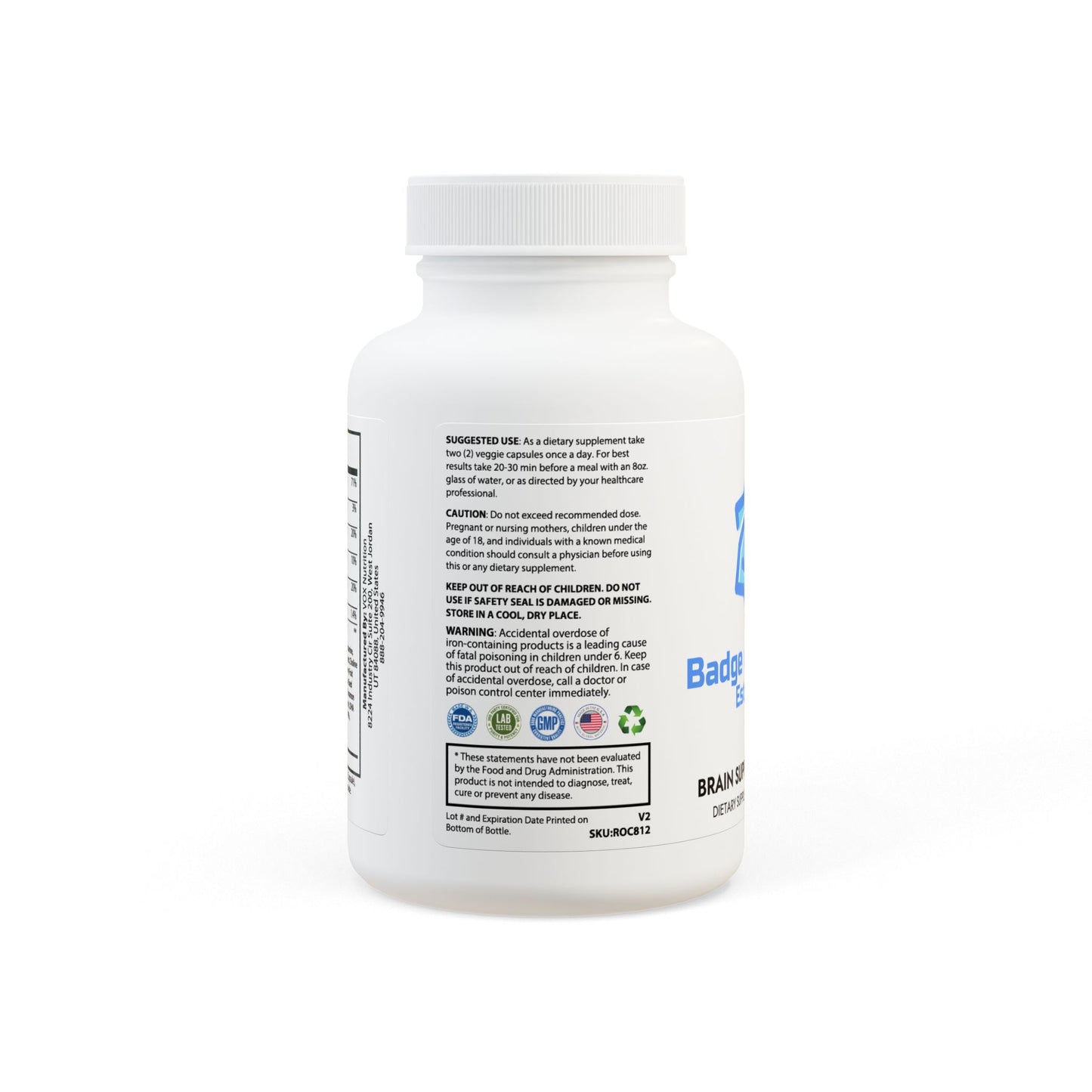 BADGE OF PEARLS Brain Support Complex Supplement (60 Capsules)