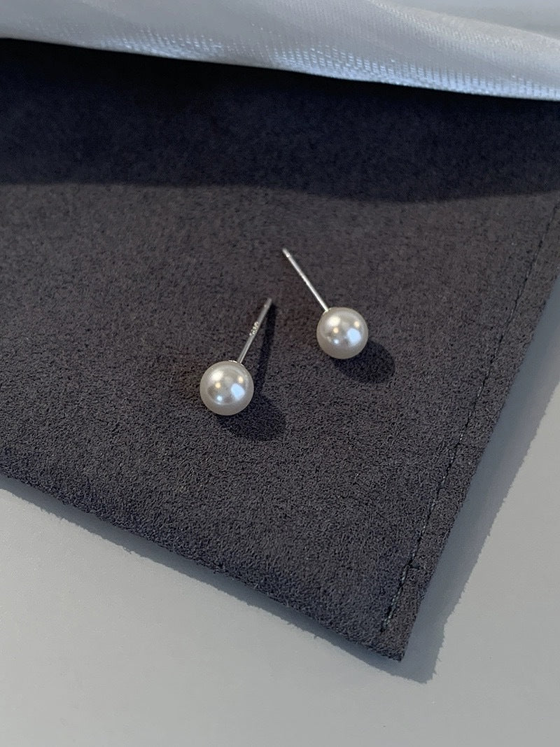 925 sterling silver pearl earrings with ear bone studs