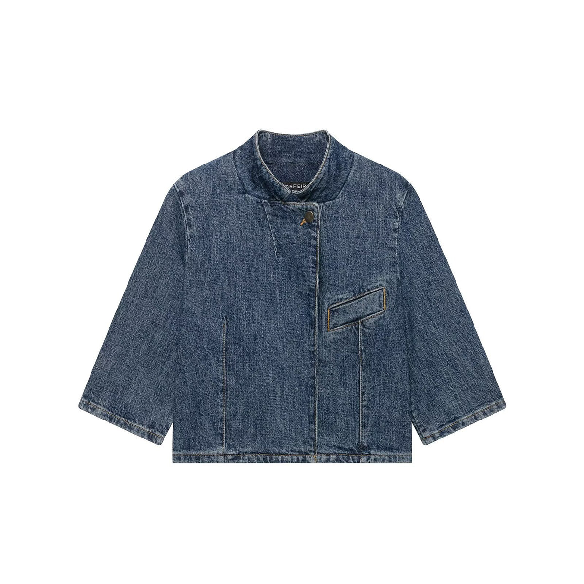 Single breasted denim suit jacket for women
