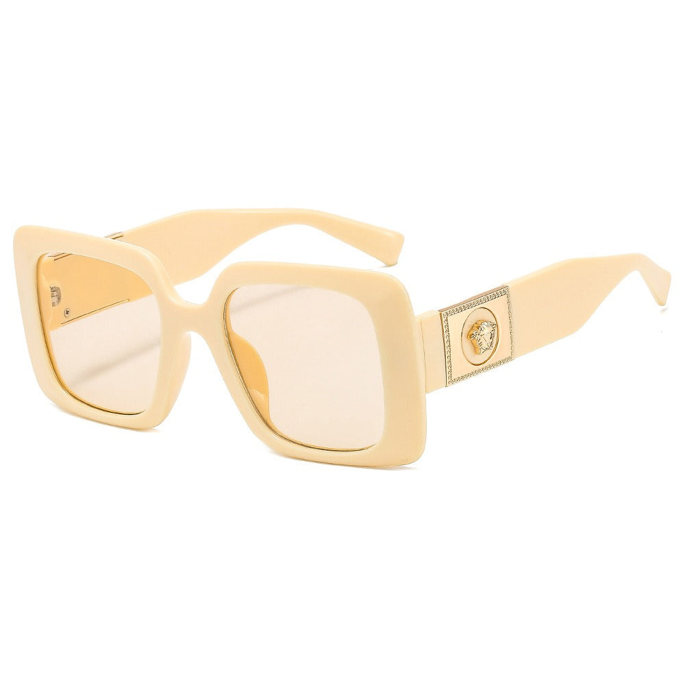 Fashionable and trendy sunglasses, internet celebrity, outdoor live streaming, sunglasses, floral box, two color glasses