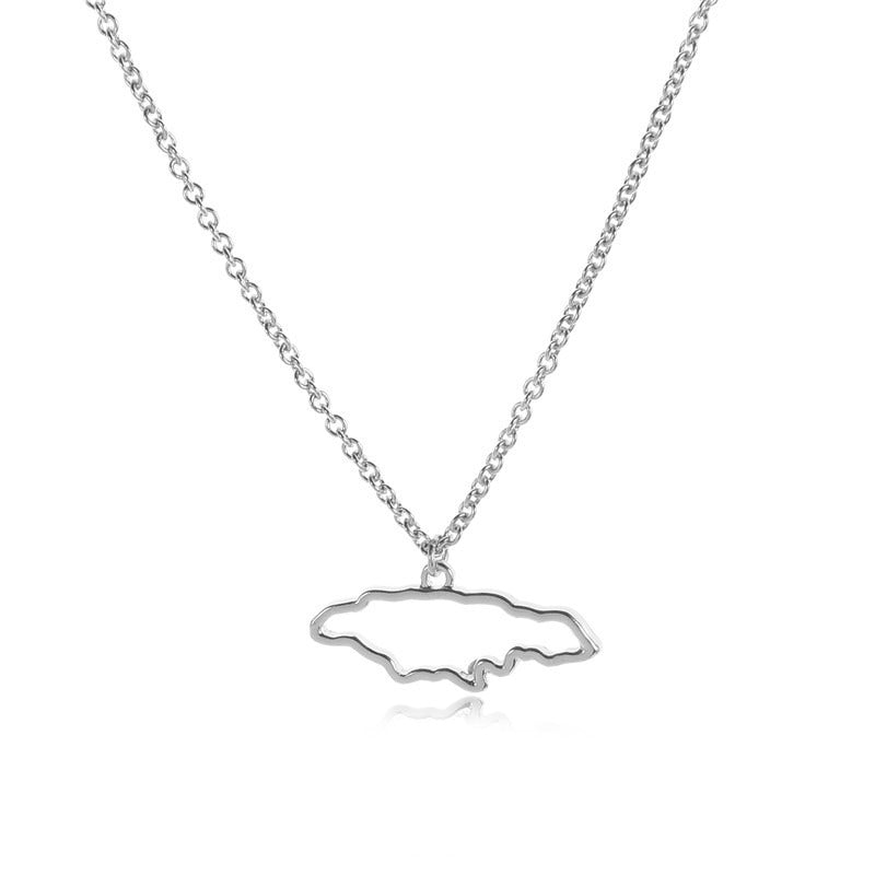 African Ireland Syria Jamaica Israel Nigeria Puerto Rico US France National Map Necklace