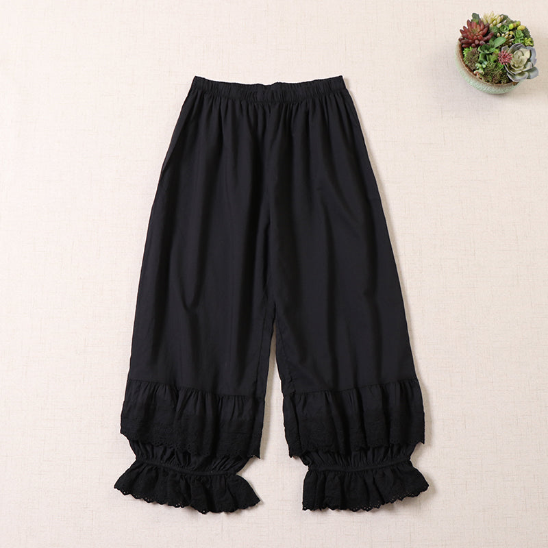 Lace high waisted wide leg pants for women
