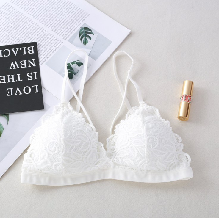 LA BELLA Lace Sexy Lingerie Wireless Bra For Women Padded Push Up Bralette Female Brassiere Summer Soft Backless Fashion bras Underwear