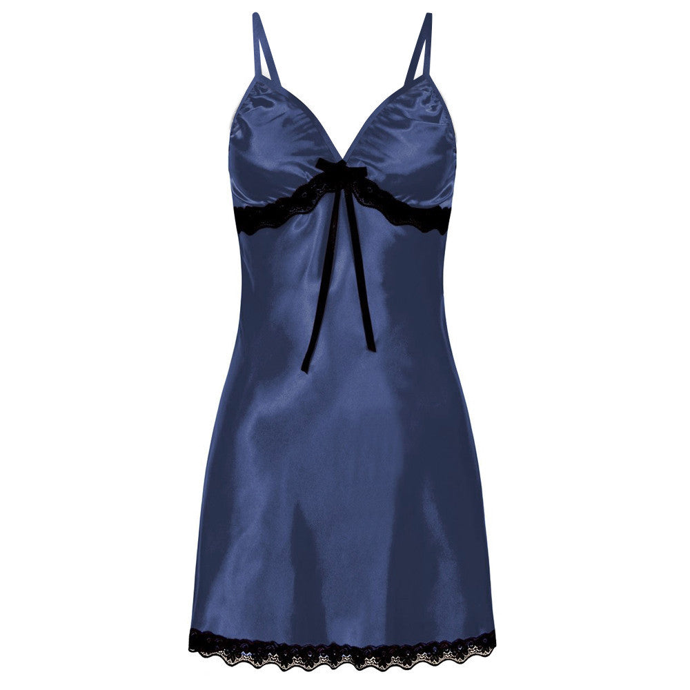 LA BELLA Women Nighte Dress Plus Size Sleeping dress Lace Bow Lingerie Babydoll Seamless Nightwear