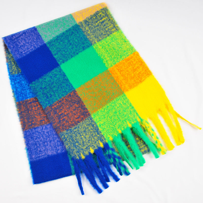 Winter Plaid Cashmere Scarf Fashion Shawl Colored Chequered Scarves Warm